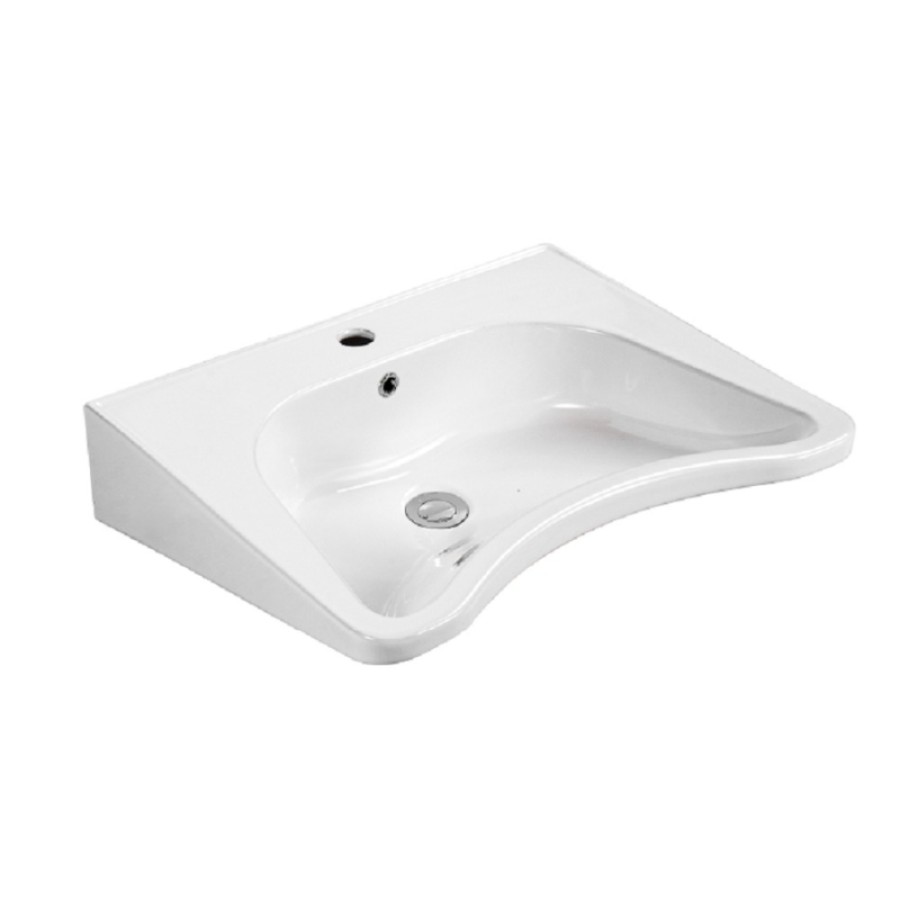 Раковина Aquatek AQ2211-00, 62 см, для людей с ограниченными возможностями, фарфор, белая