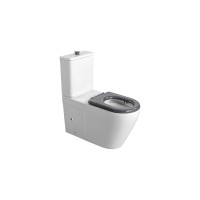 Унитаз-компакт Aquatek AQ2213-00, безободковый, с сиденьем, для людей с ограниченными возможностями, белый