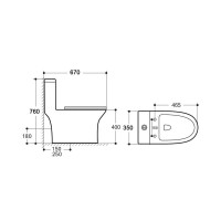 Напольный безободковый унитаз Aquatek Гелиос AQ2816T-00, смыв торнадо, крышка дюропласт с микролифтом