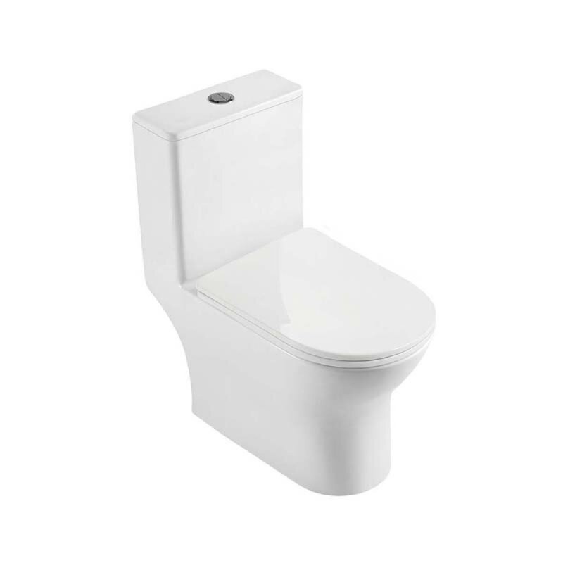 Напольный безободковый унитаз Aquatek Гелиос AQ2816T-00, смыв торнадо, крышка дюропласт с микролифтом