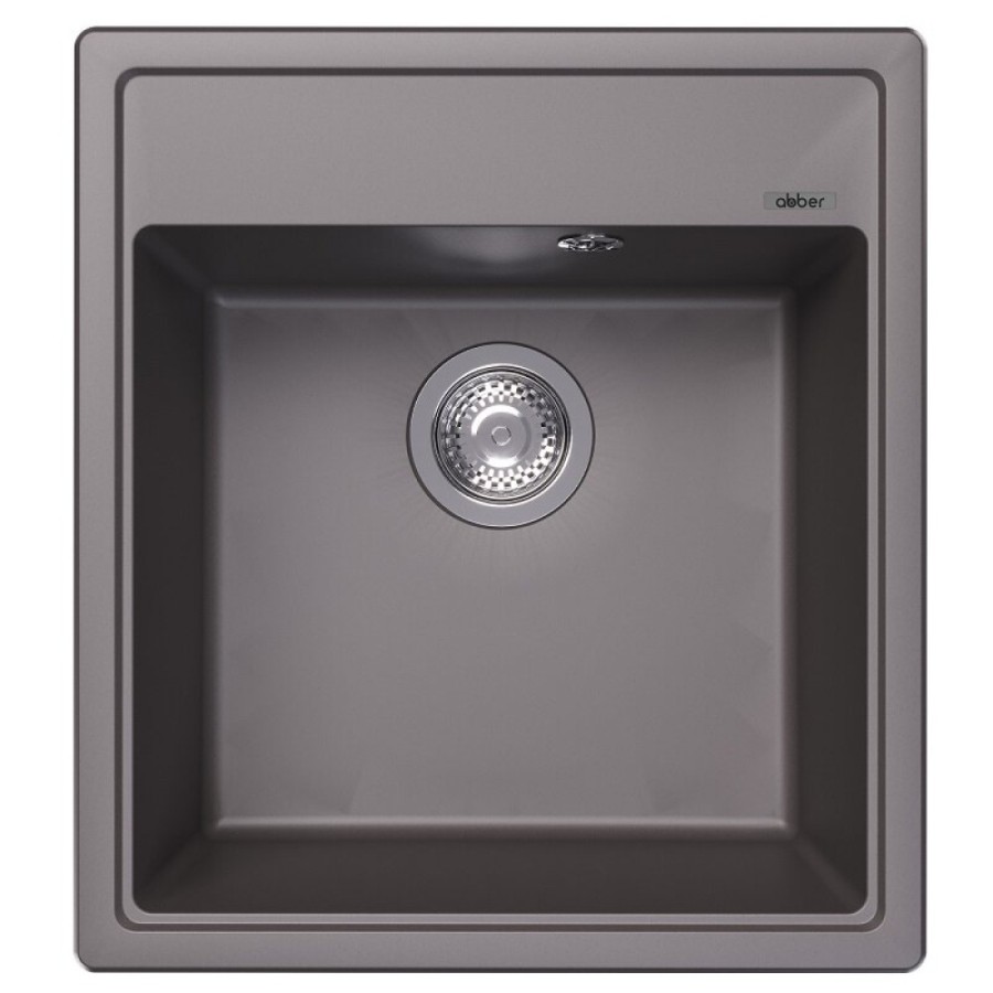Кухонная мойка Abber Quarz AQ2901G, 46 см, кварцевый композит, серый