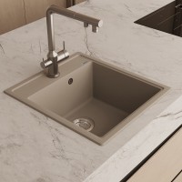 Кухонная мойка Abber Quarz AQ2901S, 46 см, кварцевый композит, песочный