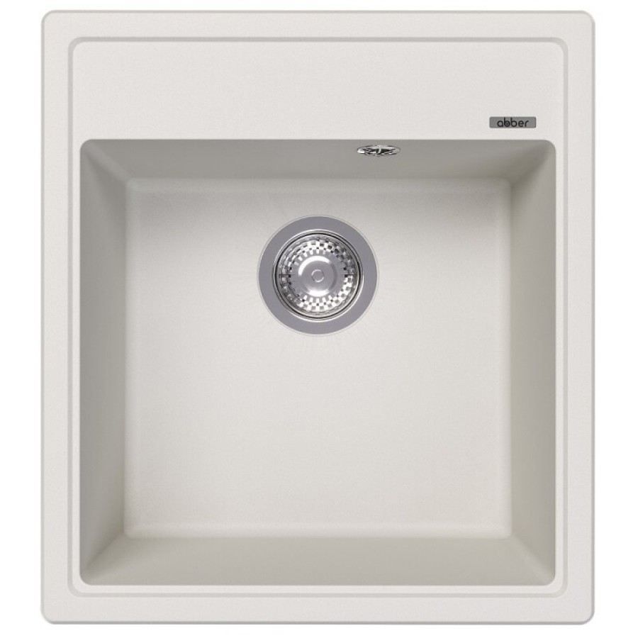 Кухонная мойка Abber Quarz AQ2901W, 46 см, кварцевый композит, белый матовый