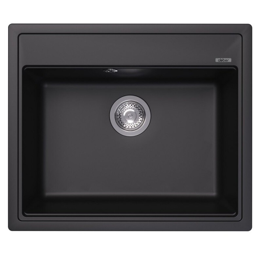 Кухонная мойка Abber Quarz AQ2902B, 60 см, кварцевый композит, черный матовый