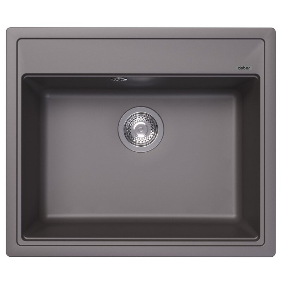 Кухонная мойка Abber Quarz AQ2902G, 60 см, кварцевый композит, серый