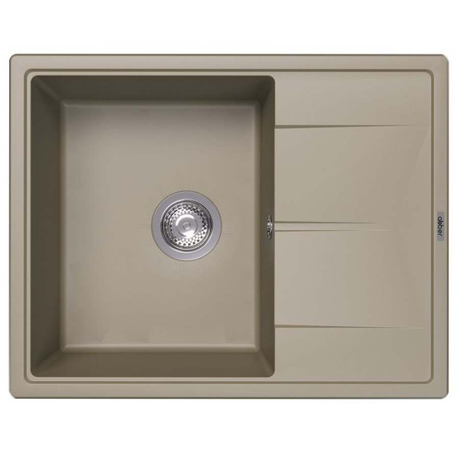 Кухонная мойка Abber Quarz AQ2903S, 65 см, кварцевый композит, крыло справа, песочный