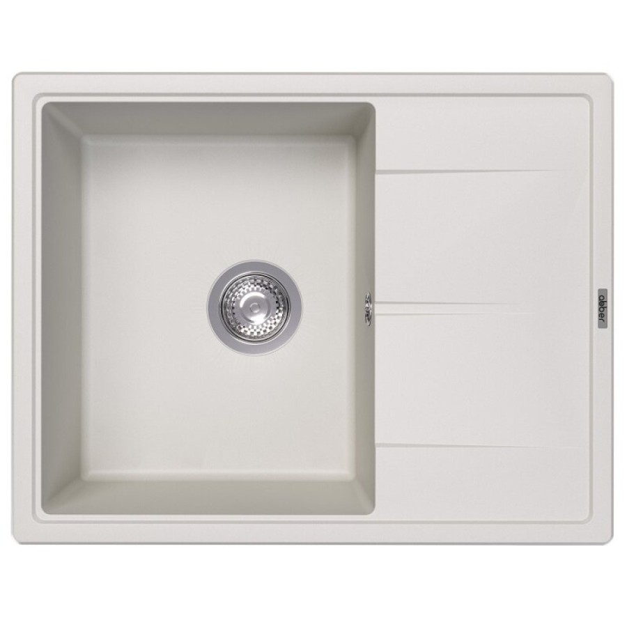 Кухонная мойка Abber Quarz AQ2903W, 65 см, кварцевый композит, крыло справа, белый матовый