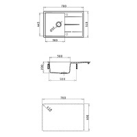 Кухонная мойка Abber Quarz AQ2904S, 78 см, кварцевый композит, крыло справа, песочный