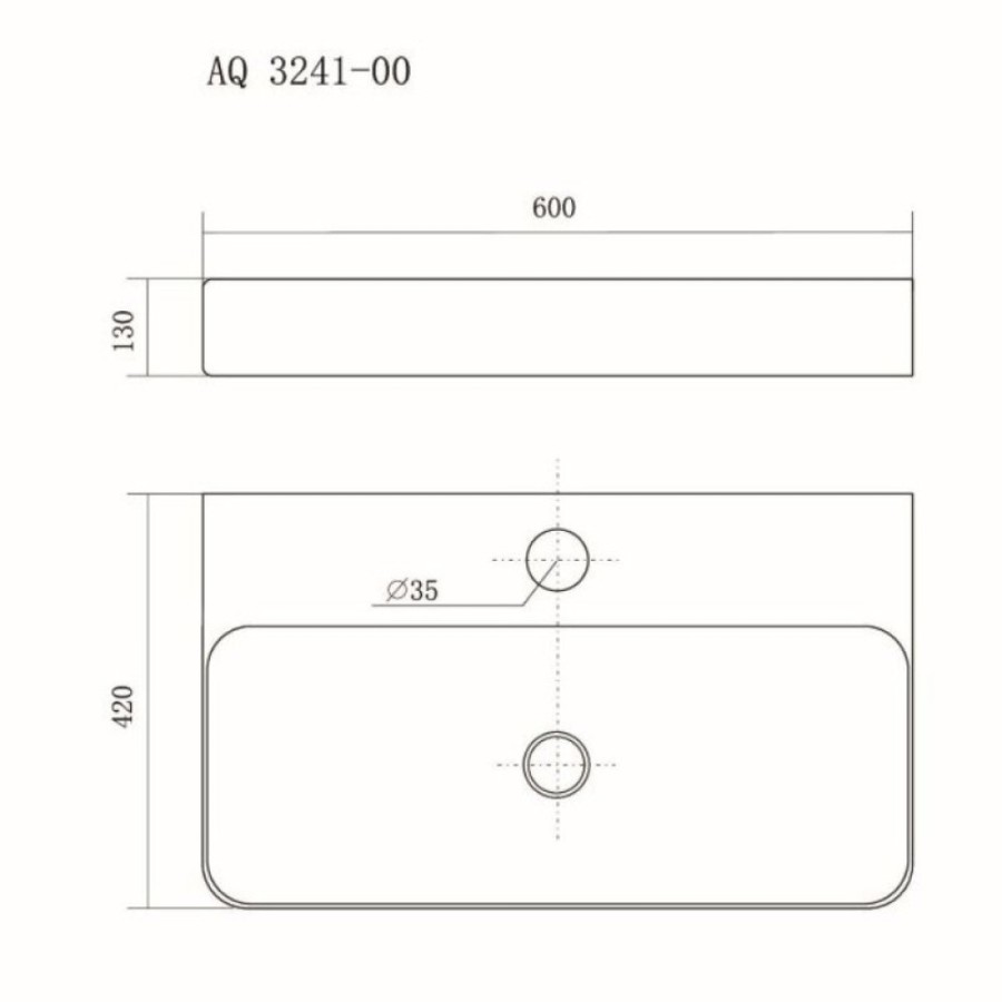Раковина Aquatek 60 х 42 см, накладная, белая, AQ3241-00