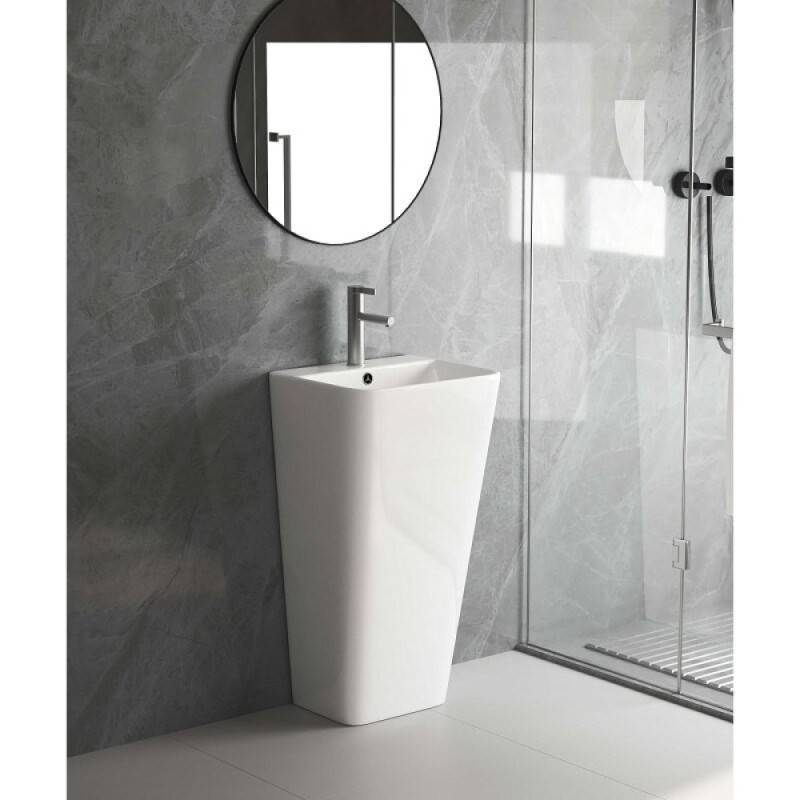Раковина Aquatek Optima Square AQ4401-00, 44 см, фарфор, напольная, белый