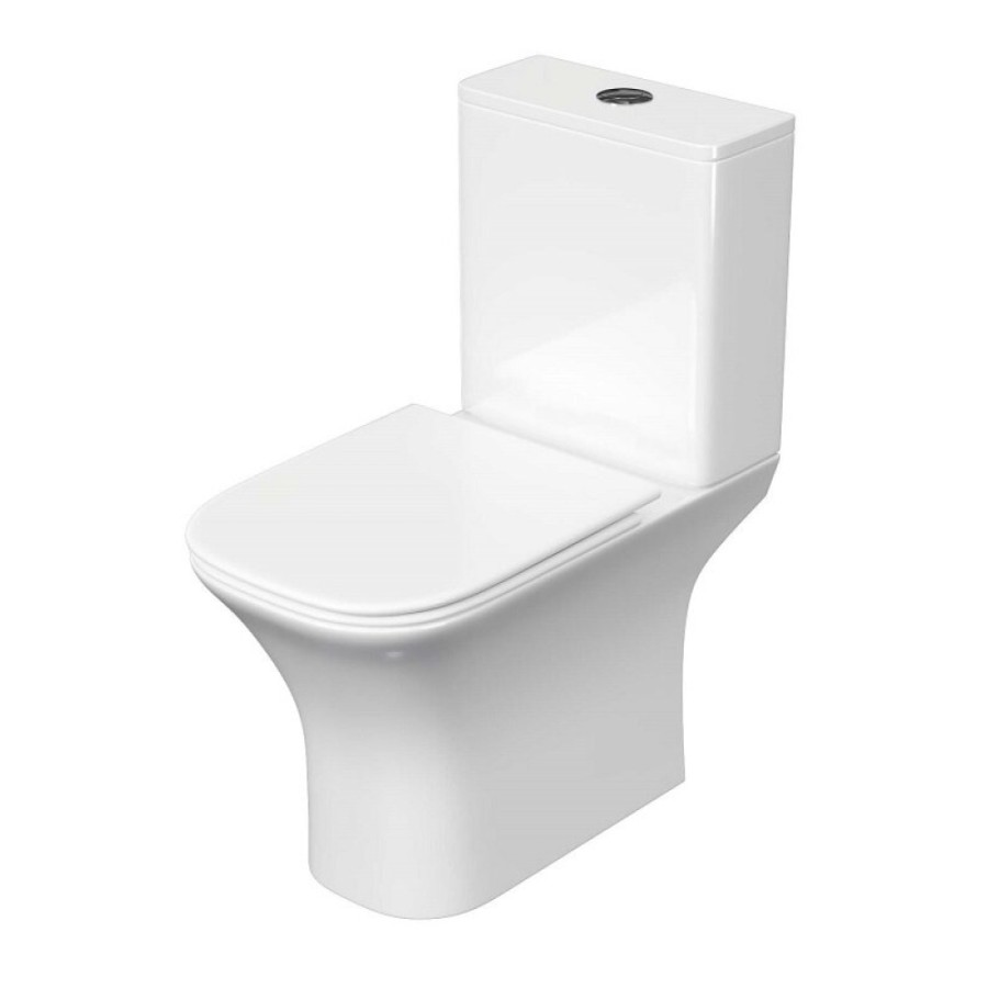 Напольный унитаз Aquatek Optima Square AQ4411-00, безободковый, сиденье микролифт, белый