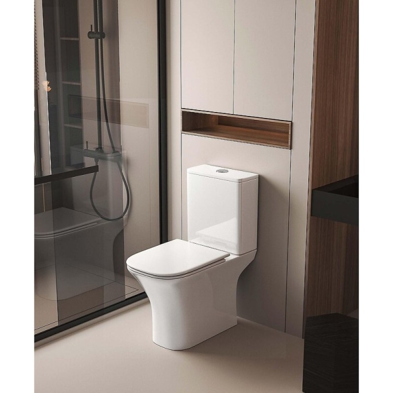Напольный унитаз Aquatek Optima Square AQ4411-00, безободковый, сиденье микролифт, белый
