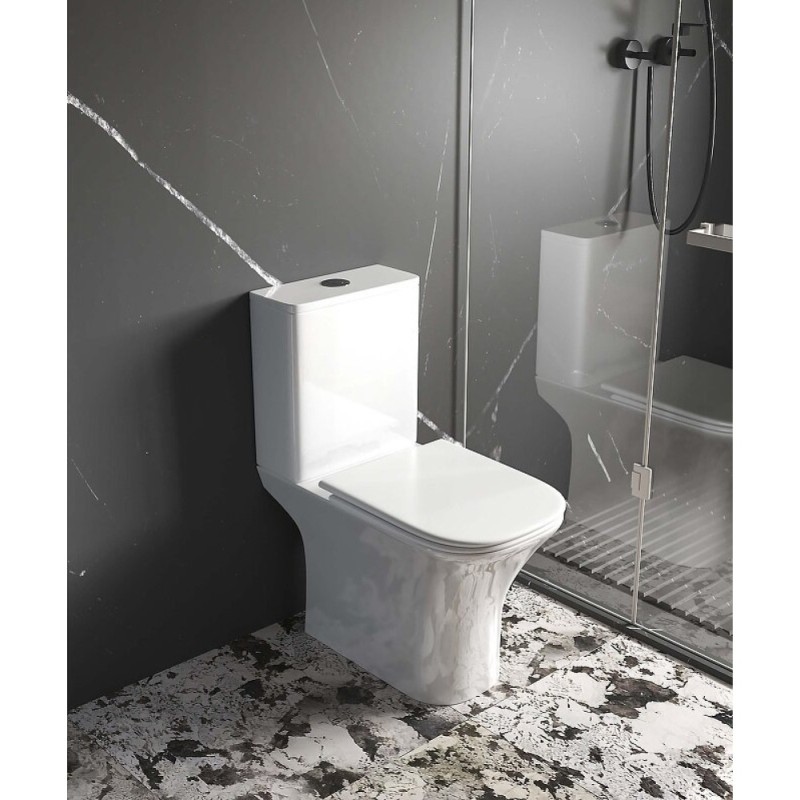 Напольный унитаз Aquatek Optima Square AQ4411-00, безободковый, сиденье микролифт, белый