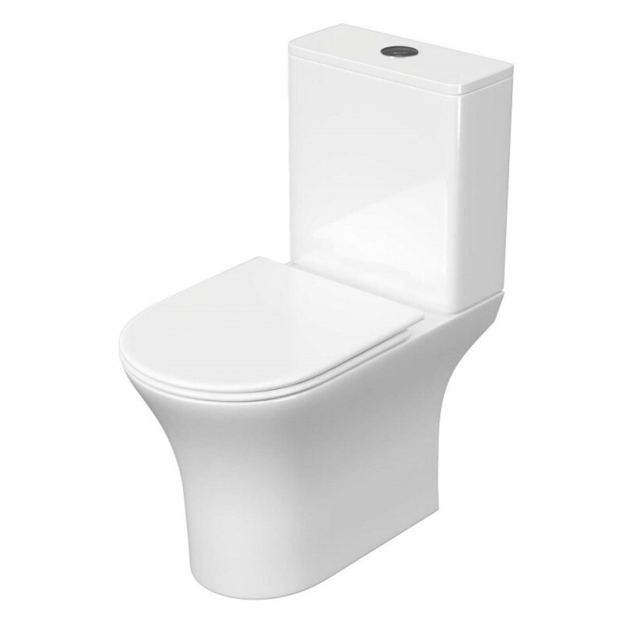 Напольный унитаз Aquatek Optima AQ4412-00, безободковый, сиденье микролифт, белый