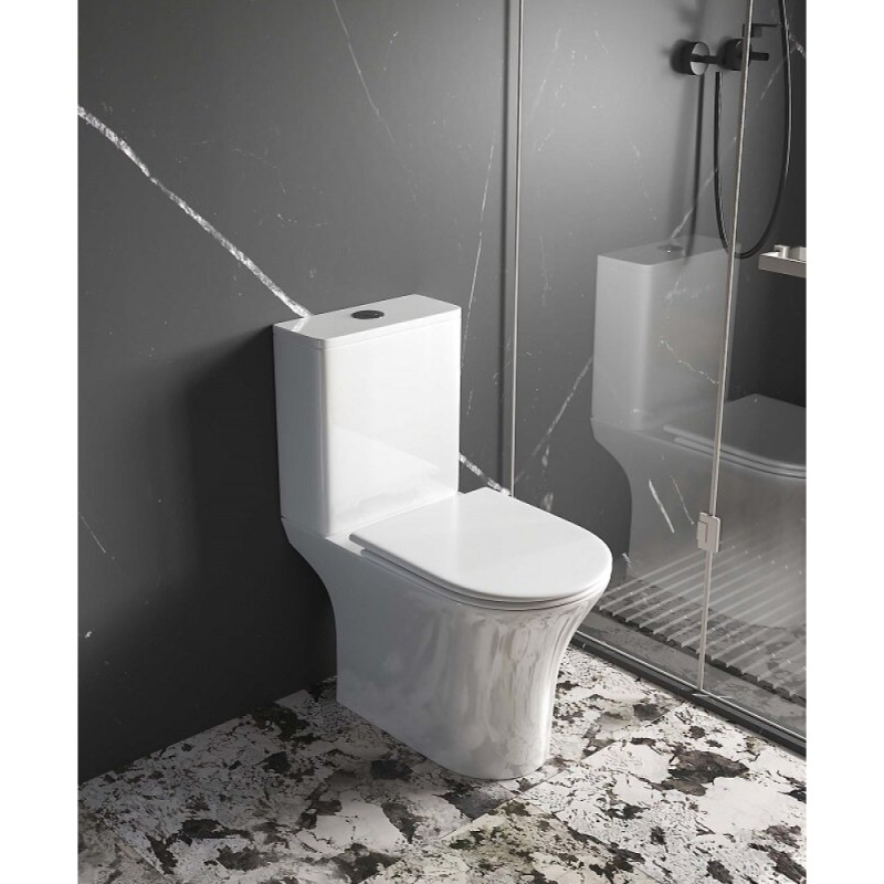 Напольный унитаз Aquatek Optima AQ4412-00, безободковый, сиденье микролифт, белый