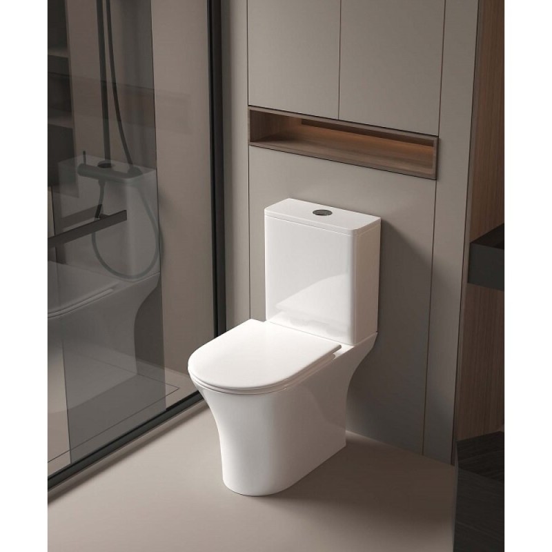 Напольный унитаз Aquatek Optima AQ4412-00, безободковый, сиденье микролифт, белый