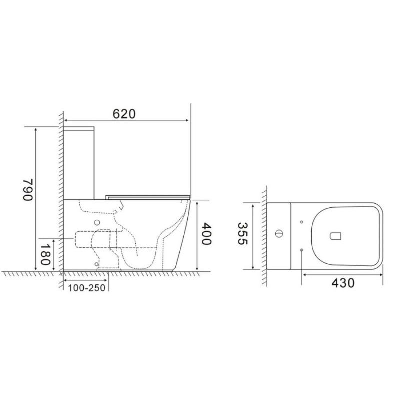 Напольный унитаз Aquatek Optima Plus Square AQ4451-00, безободковый, смыв торнадо, сиденье микролифт, белый