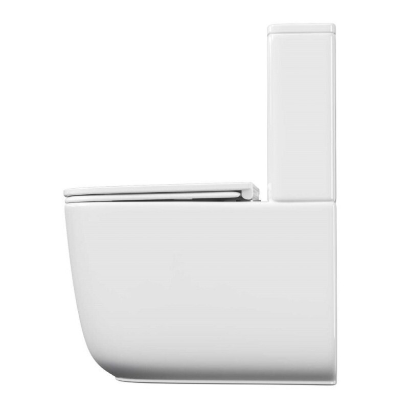 Напольный унитаз Aquatek Optima Plus Square AQ4451-00, безободковый, смыв торнадо, сиденье микролифт, белый