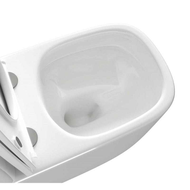 Напольный унитаз Aquatek Optima Plus Square AQ4451-00, безободковый, смыв торнадо, сиденье микролифт, белый