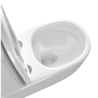 Напольный унитаз Aquatek Optima Plus AQ4452-00, безободковый, смыв торнадо, сиденье микролифт, белый