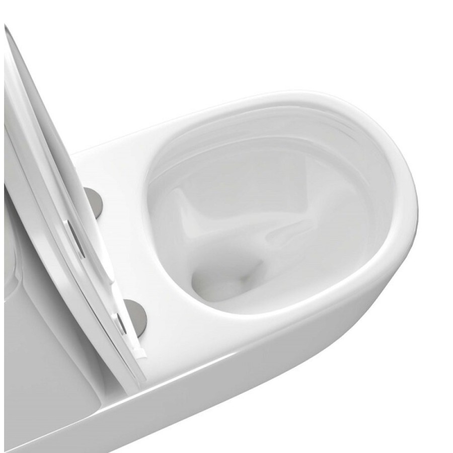 Напольный унитаз Aquatek Optima Plus AQ4452-00, безободковый, смыв торнадо, сиденье микролифт, белый