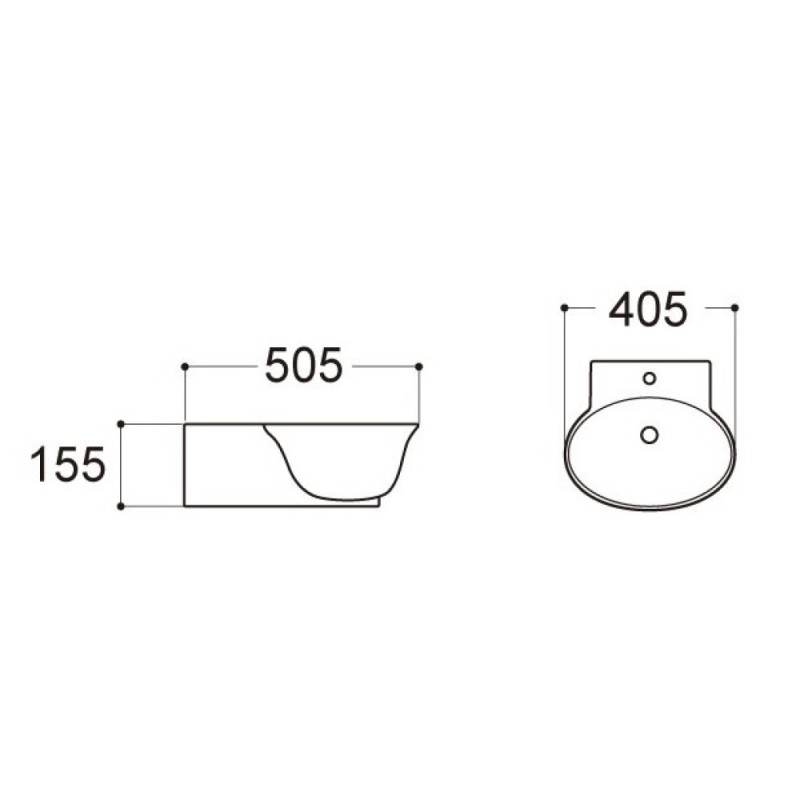 Раковина Aquatek Классик AQ5040-00 40.5 x 50.5 см, подвесная, с переливом, белый