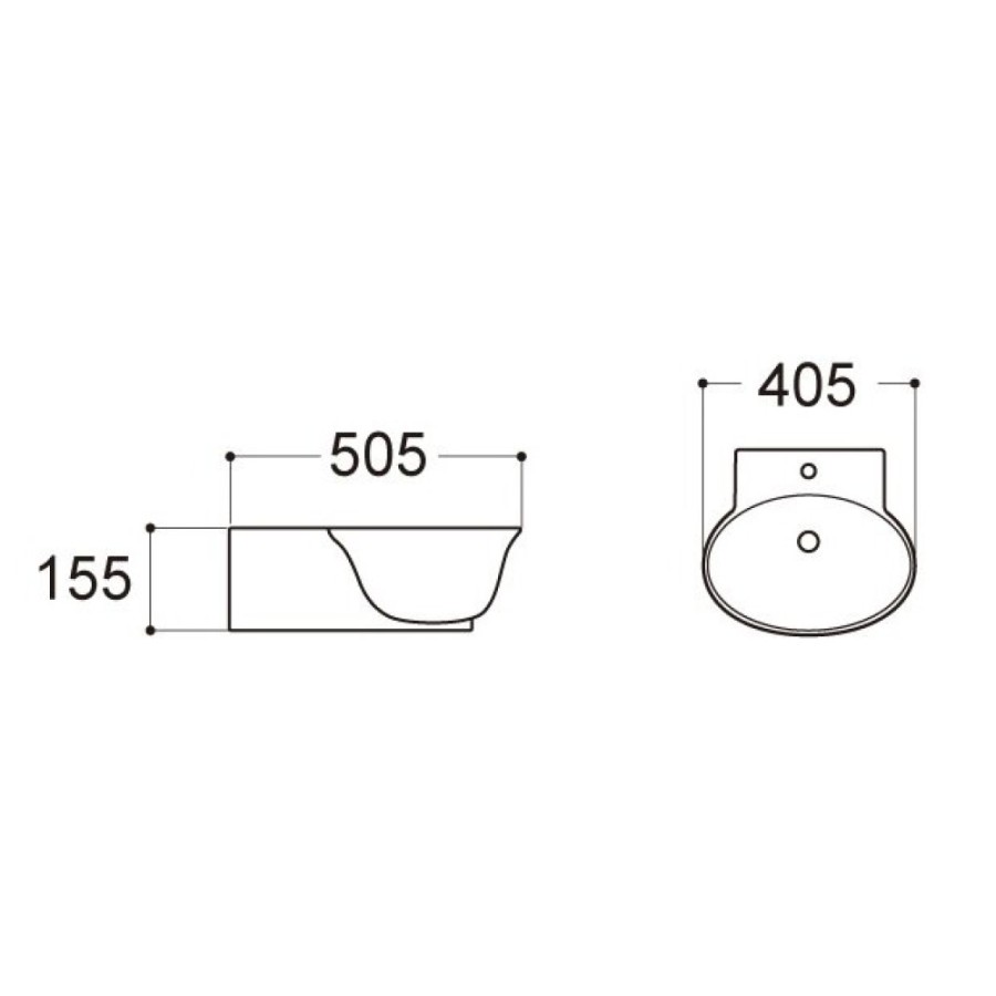 Раковина Aquatek Классик AQ5040-00 40.5 x 50.5 см, подвесная, с переливом, белый