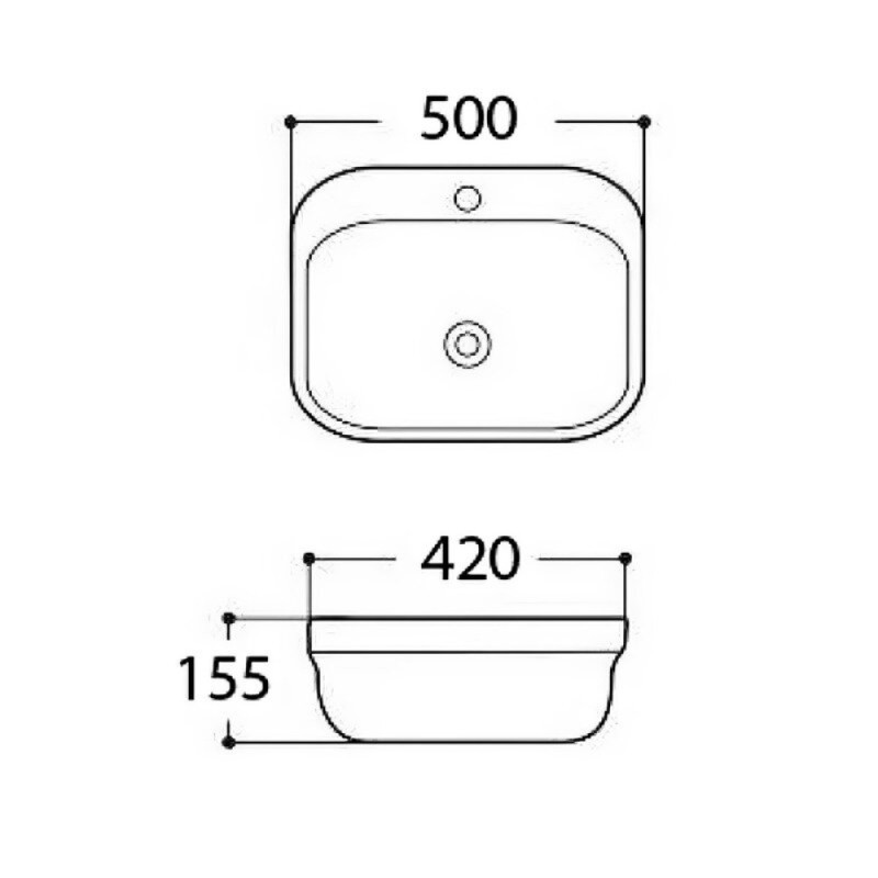Раковина Aquatek Амадео AQ5042-00, 50 х 42 см, накладная, белая