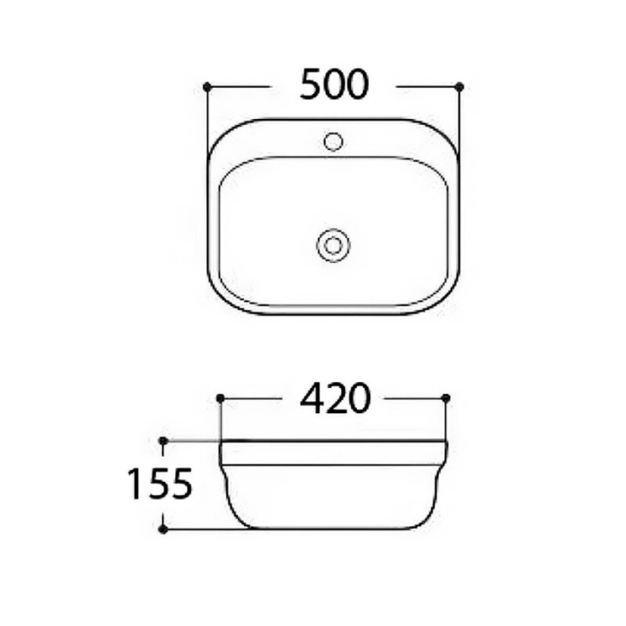 Раковина Aquatek Амадео AQ5042-00, 50 х 42 см, накладная, белая