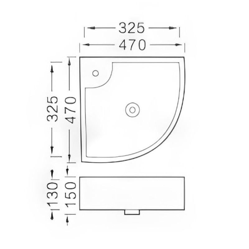 Раковина Aquatek 32.5 х 32.5 см, угловая, подвесная, белая, AQ5166A-00