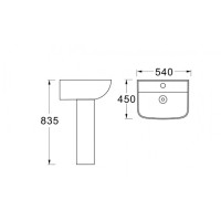 Раковина Aquatek AQ5430-00 54 см, фарфор, подвесная, белый
