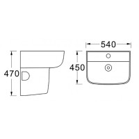 Раковина Aquatek AQ5430-00 54 см, фарфор, подвесная, белый