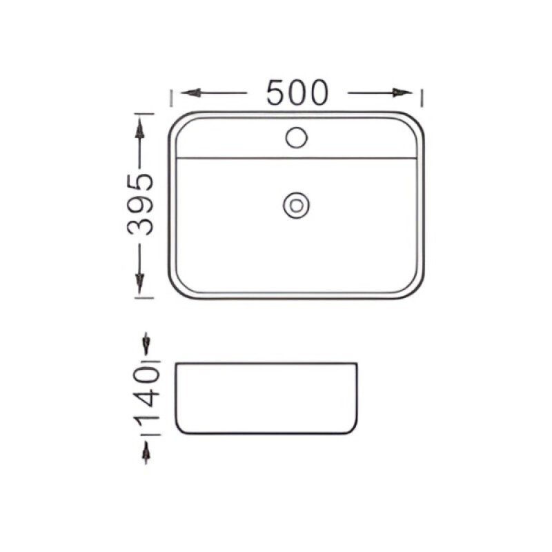 Раковина Aquatek Вега AQ5506-MB, 50 см, фарфор, цвет черный матовый