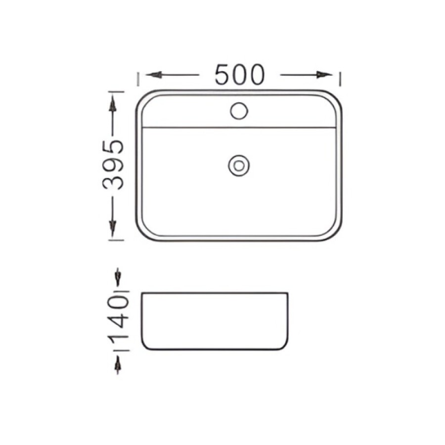 Раковина Aquatek Вега AQ5506-MB, 50 см, фарфор, цвет черный матовый