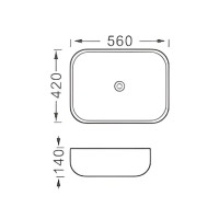 Раковина Aquatek AQ5526-MB, 56 см, фарфор, цвет черный матовый