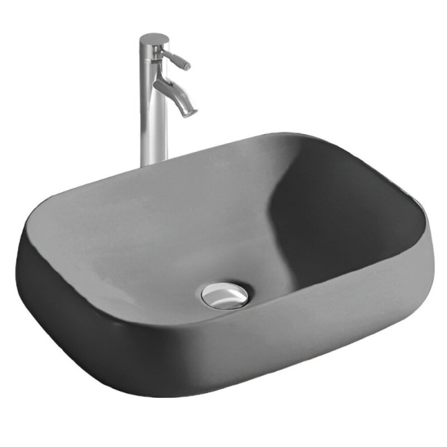 Раковина Aquatek AQ5526-MG, 56 см, фарфор, цвет серый матовый