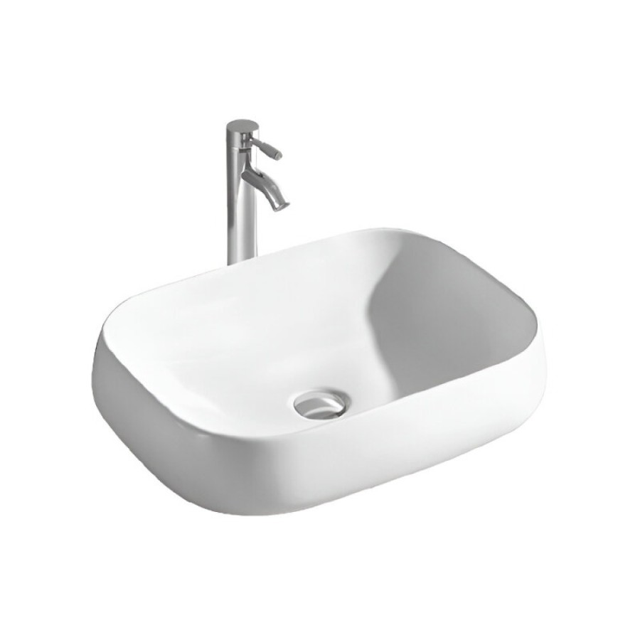 Раковина Aquatek AQ5526-MW, 56 см, фарфор, цвет белый матовый