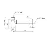 Сифон для раковины Aquatek AQ6014CR, цвет хром