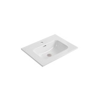 Тумба с раковиной Aquatek Либра AQ66060-DO-MW, 60 см, подвесная, белый матовый/дерево