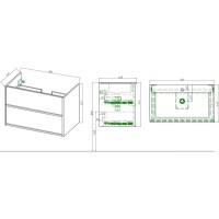 Тумба с раковиной Aquatek Либра AQ66080-DO-MW, 80 см, подвесная, белый матовый/дерево