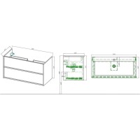 Тумба с раковиной Aquatek Либра AQ66100-DO-LG, 100 см, подвесная, серый туман/дерево