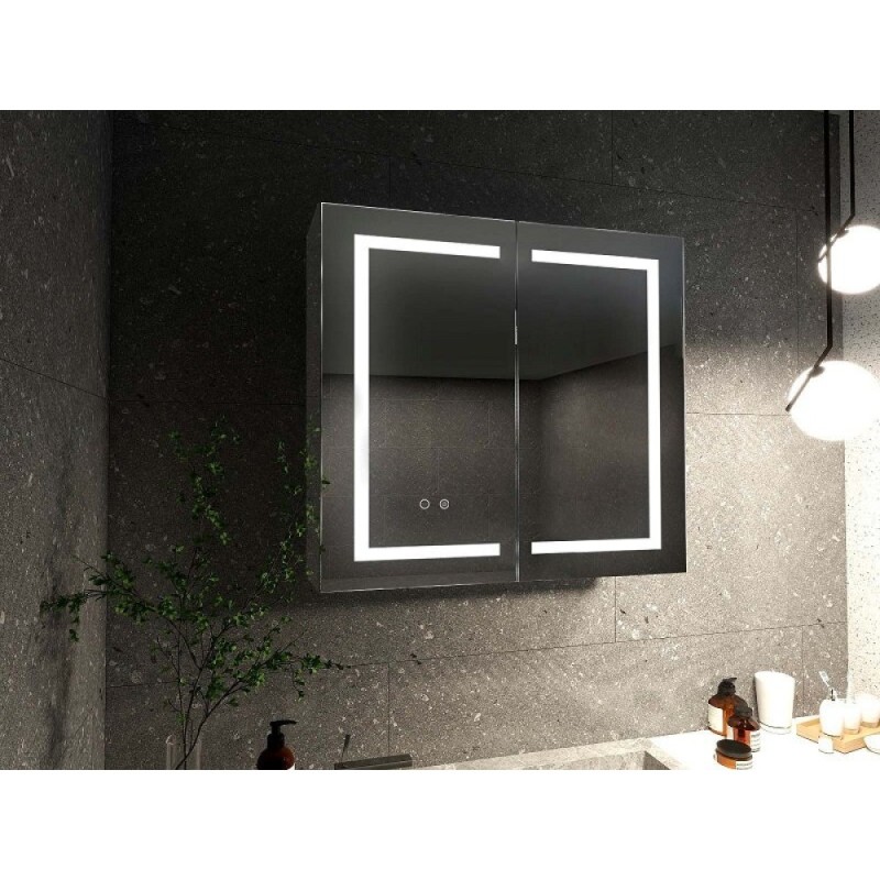 Зеркальный шкаф Aquatek AQ7104-MLC, 100 см, LED-подсветка, сенсор, хром