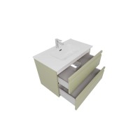 Тумба с раковиной Aquatek Вега AQ77060-GS, 60 см, подвесная, шалфей зеленый