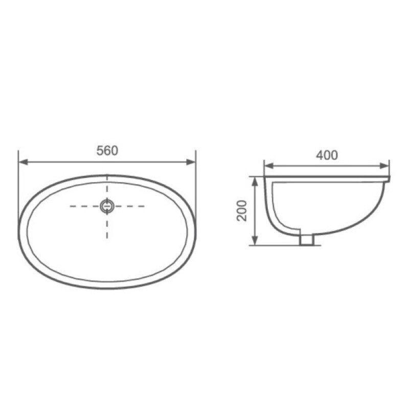 Раковина Aquatek 56 х 40 см, врезная снизу, белая, AQ8091-00
