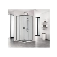 Душевой уголок Aquatek 90 x 90 см, стекло прозрачное, профиль черный, AQ ARI KV 09020BL