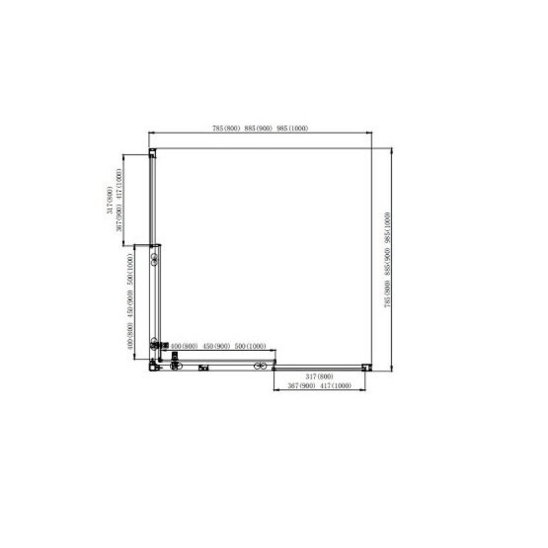 Душевой уголок Aquatek 90 x 90 см, стекло прозрачное, профиль черный, AQ ARI KV 09020BL