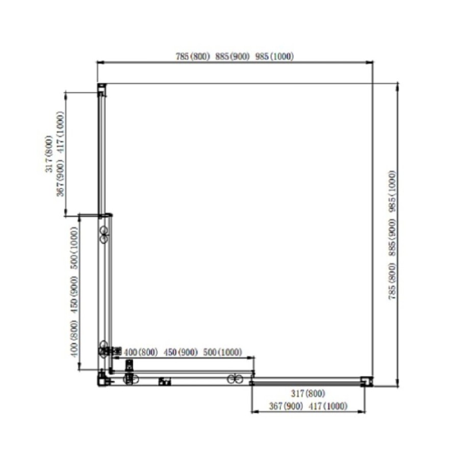 Душевой уголок Aquatek 90 x 90 см, квадратный, стекло прозрачное, профиль хром, AQ ARI KV 09020CH