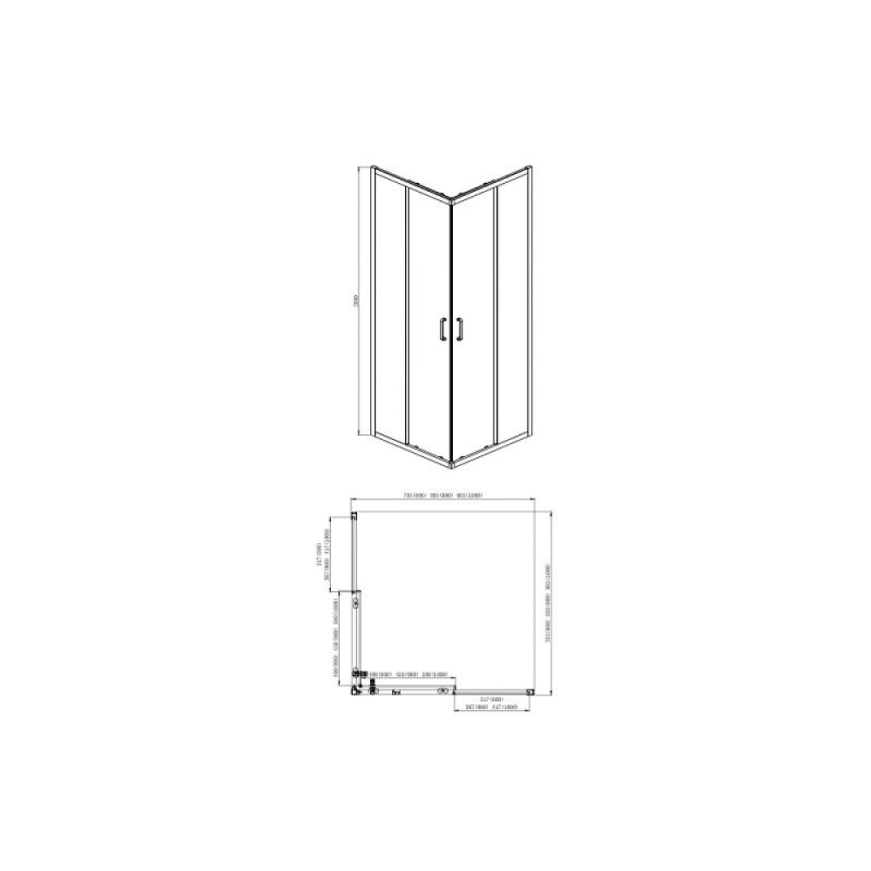 Душевой уголок Aquatek Ария AQ ARI KV 09020GM, 90 x 90 см, стекло прозрачное, профиль оружейная сталь