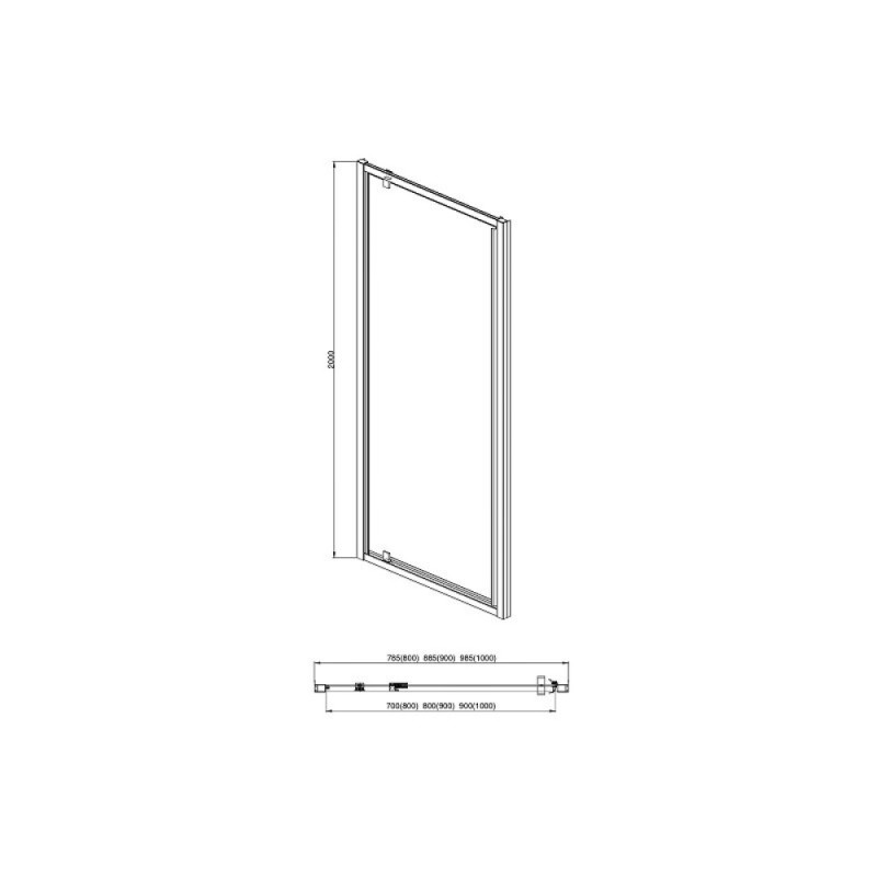 Душевая дверь Aquatek Ария AQ ARI PI 10020GM, 100 см, стекло прозрачное, профиль оружейная сталь