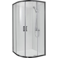 Душевой уголок Aquatek, 90 х 90 см, стекло прозрачное, профиль черный, AQ ARI RO 09020BL